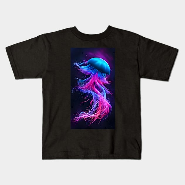 Bioluminescent Jellyfish Kids T-Shirt by thali6